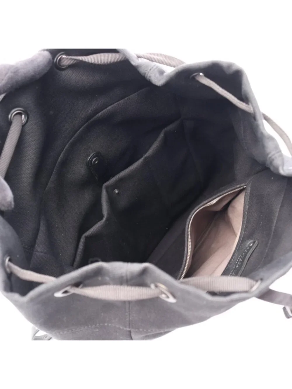 Bottega Veneta Backpack Intrecciato Black Gray White Canvas Leather